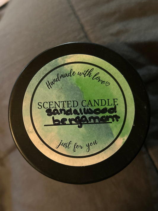 Homemade Sandalwood & Bergamot Candles